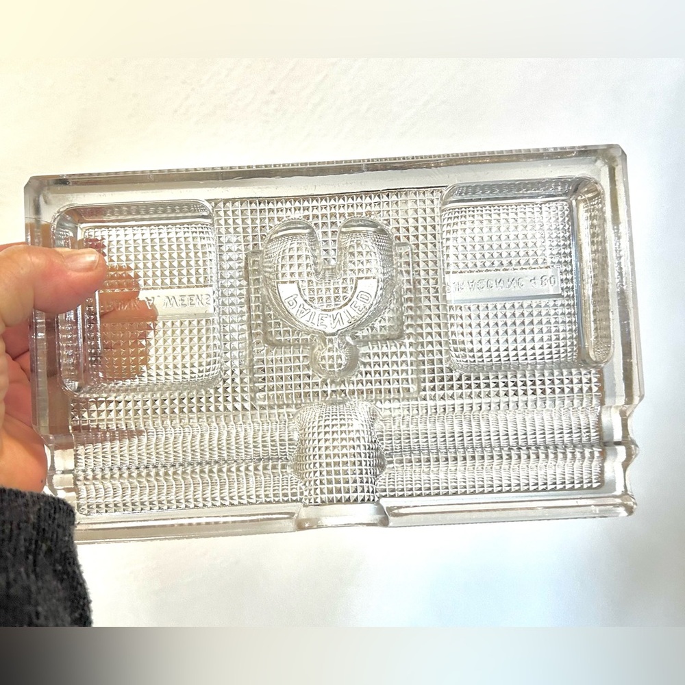 EAPG Inkwell Stand Holder Frank A Weeks Paragon Glass Dual Desk Caddy #480